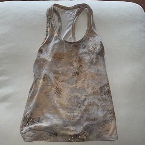 Athleta Gold and White Sleeveless Tank Top
